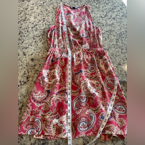 Women’s 100% silk coral Paisley Cutout Dress size S - Picture 9 of 9